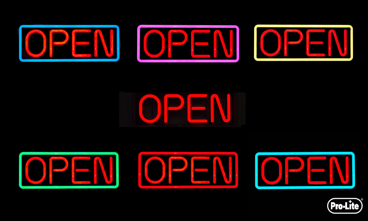 Large Quality Multicolor OPEN outlet Sign